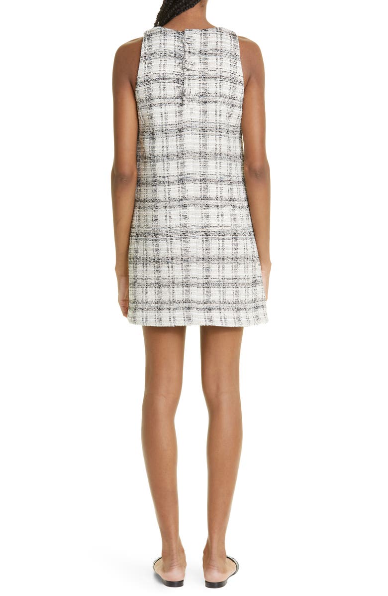 Lisa Marie Fernandez Sleeveless Cotton Blend Tweed Shift Dress, Alternate, color, 