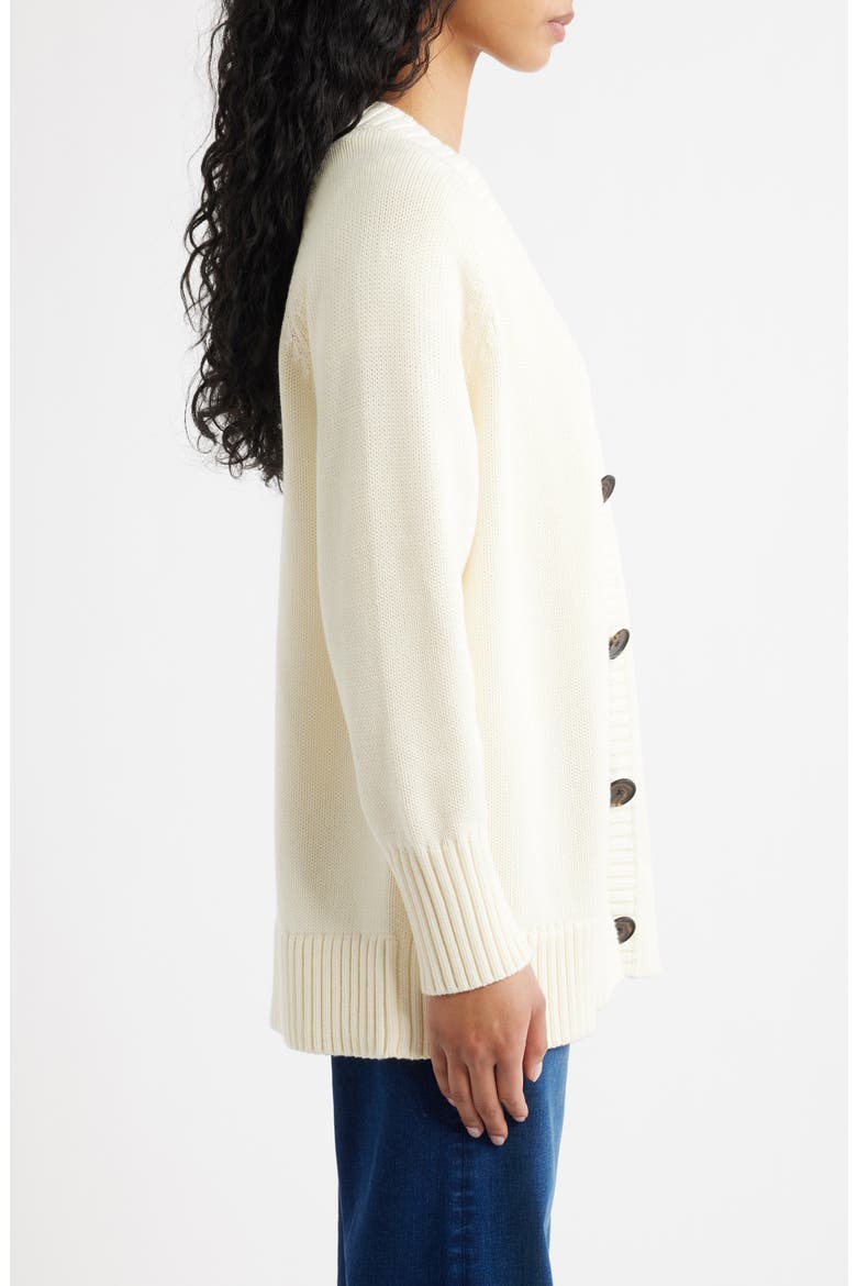 Oversized Cotton Cardigan, Alternate, color, VINTAGE IVORY