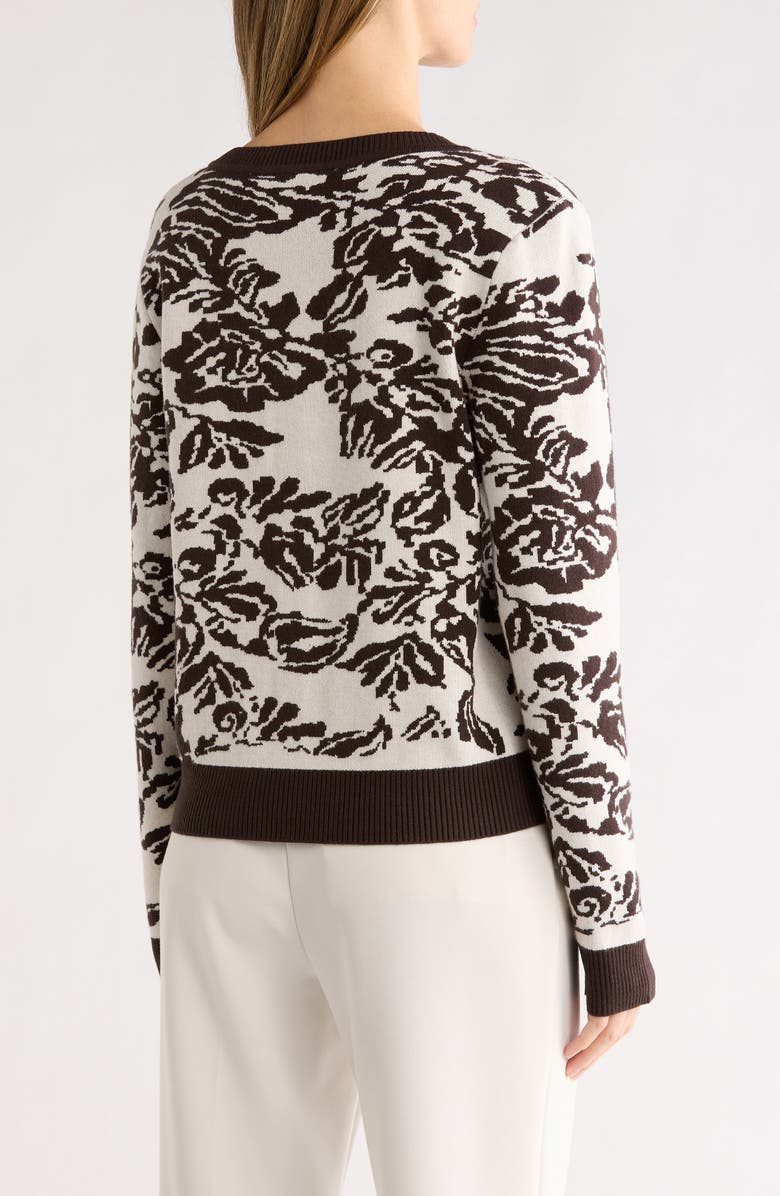 CYRUS Boyfriend Jacquard Cardigan, Alternate, color, Vienna Chocolate Brwn/ Cream