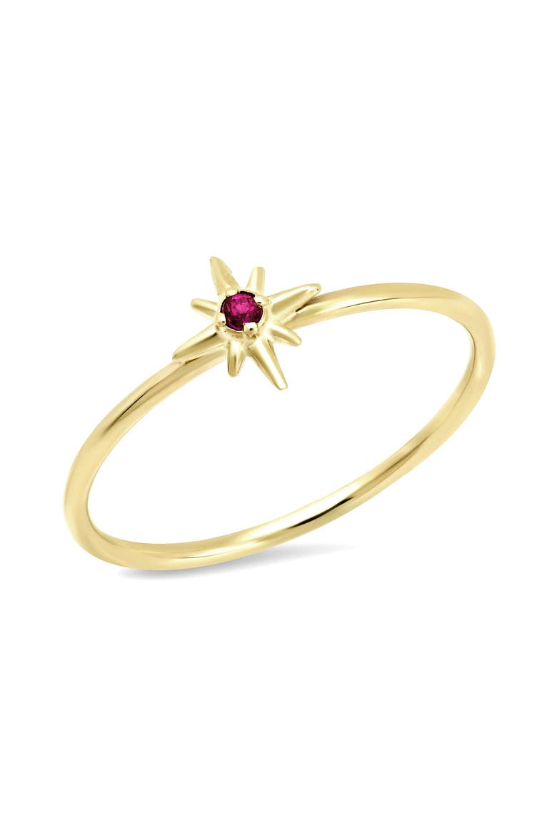 14K North Star Ring, Main, color, Ruby