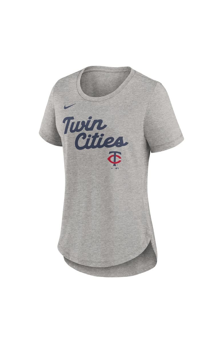 Nike Women's Nike Heather Gray Minnesota Twins Script Tri-Blend T-Shirt, Alternate, color, Heather Gray