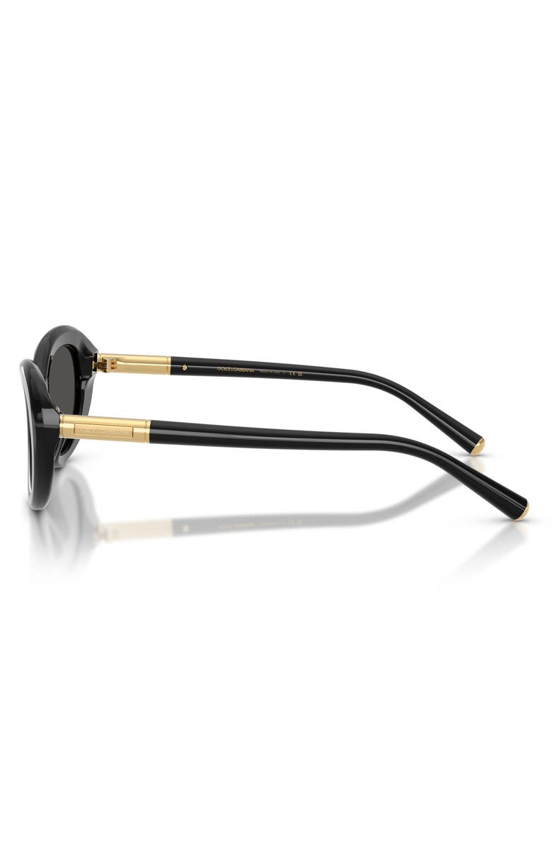 Dolce&Gabbana 54mm Oval Sunglasses, Alternate, color, Black / Dark Grey