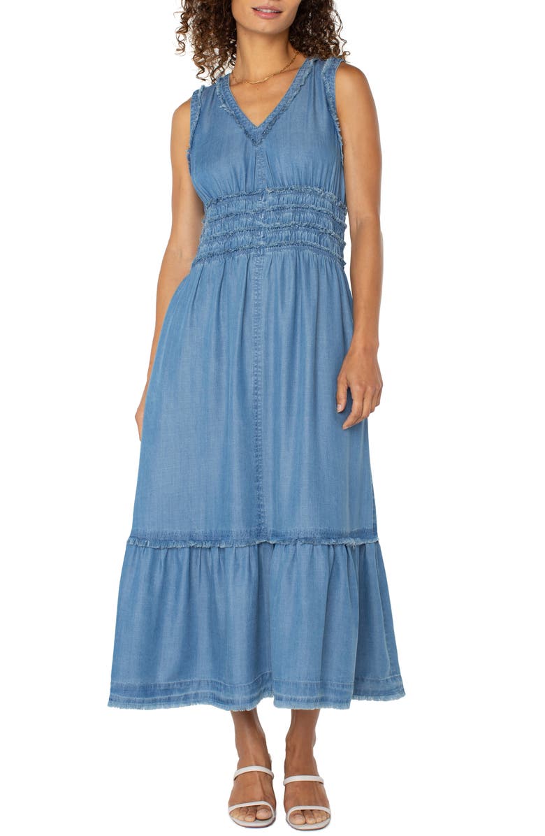 Liverpool Los Angeles Denim Maxi Dress, Main, color, Delwood