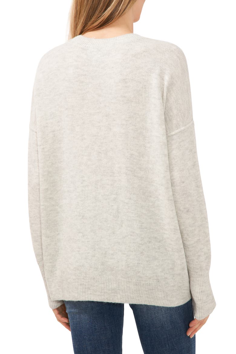 Rhinestone Embellished Crewneck Sweater, Alternate, color, SILVER HTHR