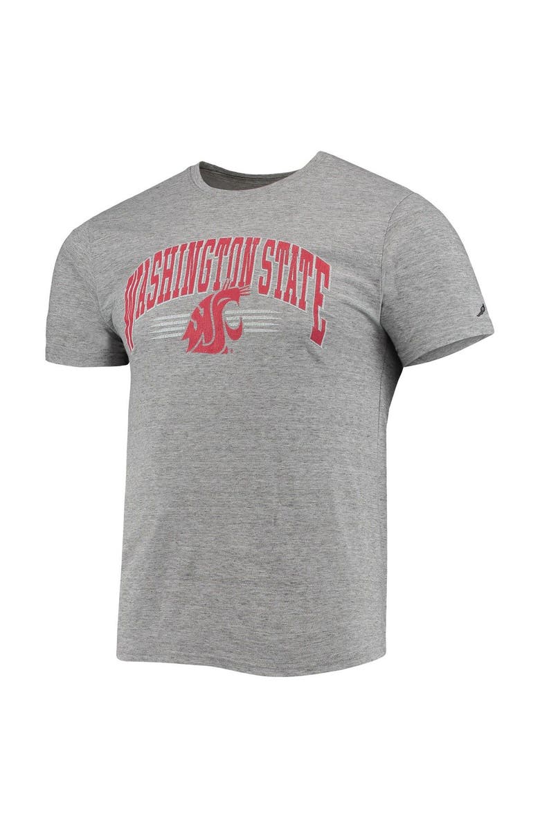 LEAGUE COLLEGIATE WEAR Men's League Collegiate Wear Heathered Gray Washington State Cougars Upperclassman Reclaim Recycled Jersey T-Shirt, Alternate, color, 