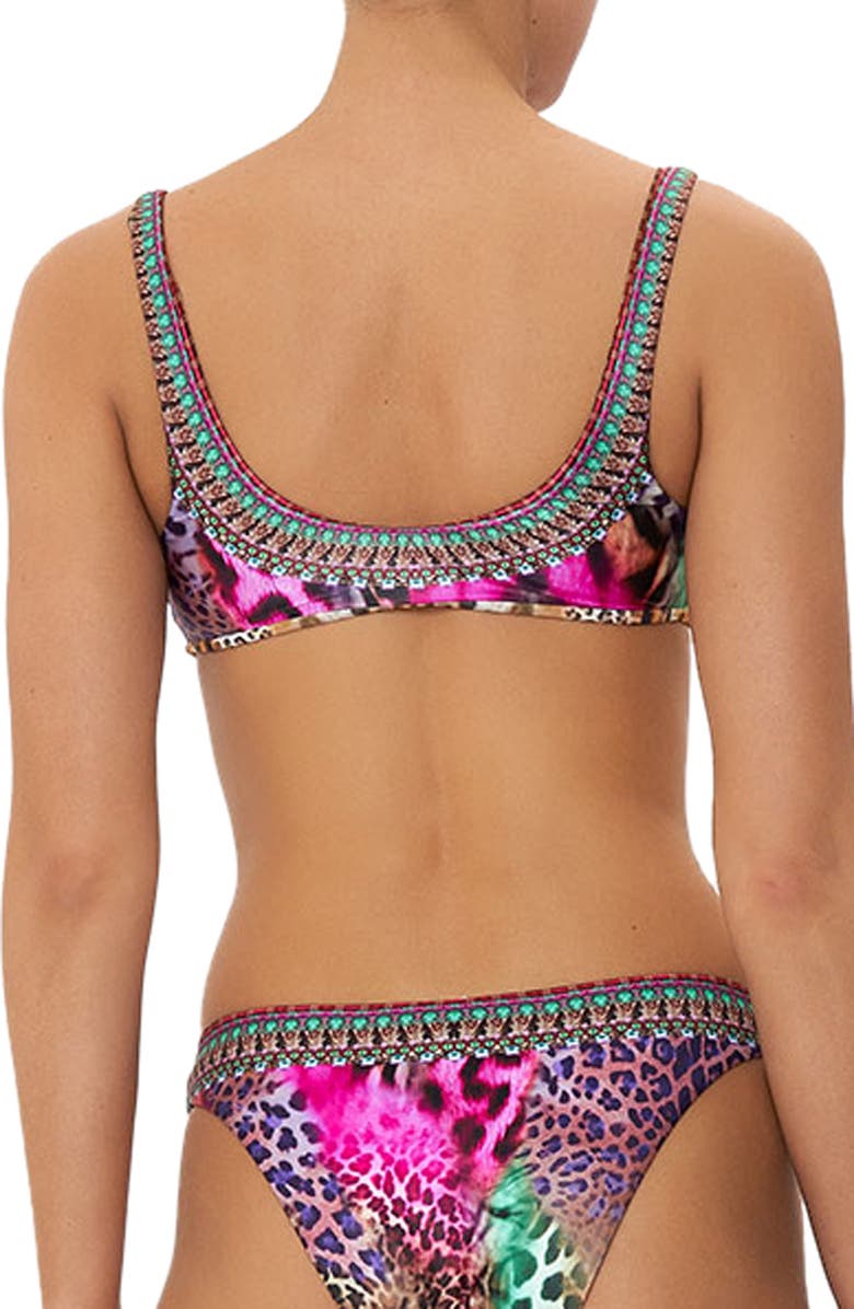 Camilla Surrealist Suspension Tie Front Reversible Bikini Top, Alternate, color, 