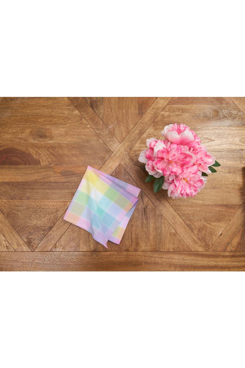 Hana Color Block Plaid Napkin Set of 6, Alternate, color, Pink