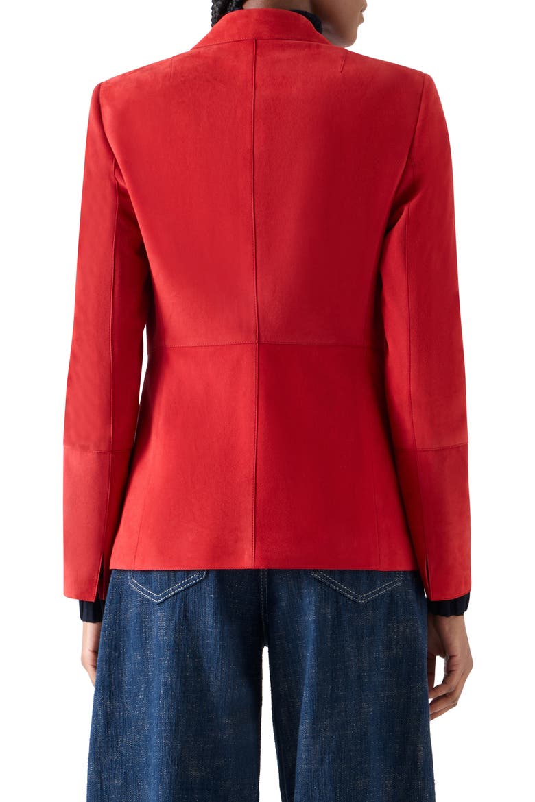 Tailored Suede Blazer, Alternate, color, RUSTY RED