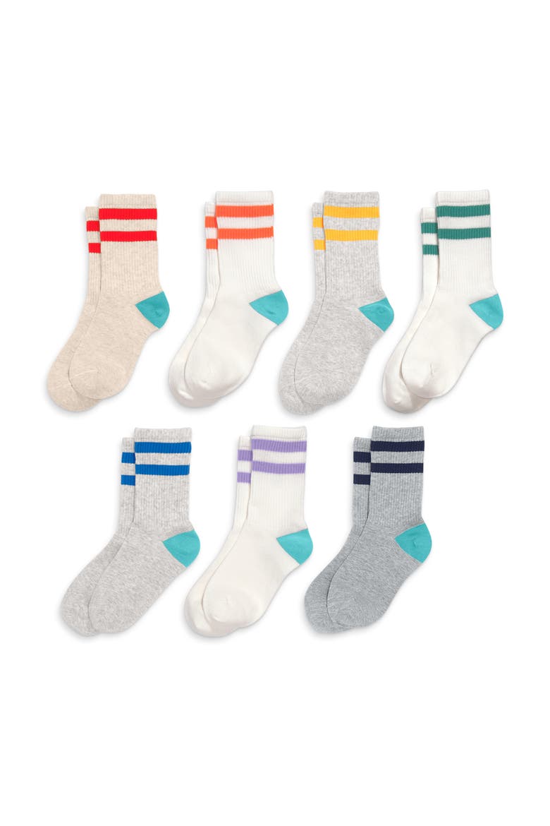 Kids Athletic Sock 7-Pack, Alternate, color, Rainbow Pack
