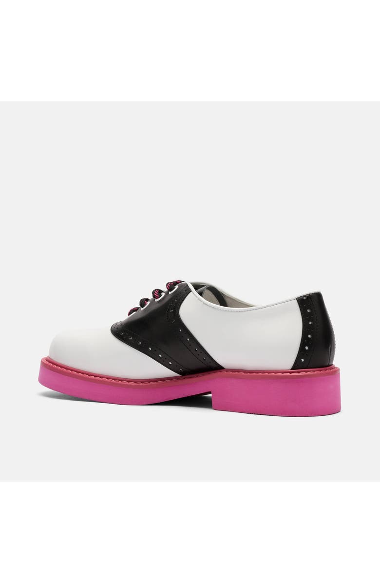 MARC NOLAN Demi Calf Leather Lug Oxfords, Alternate, color, White/Black