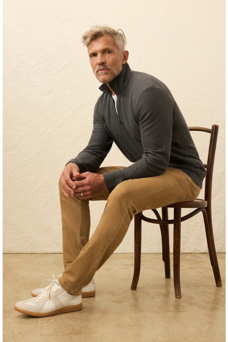 Texture Quarter Zip Pullover, Alternate, color, MOUNTAIN COAL