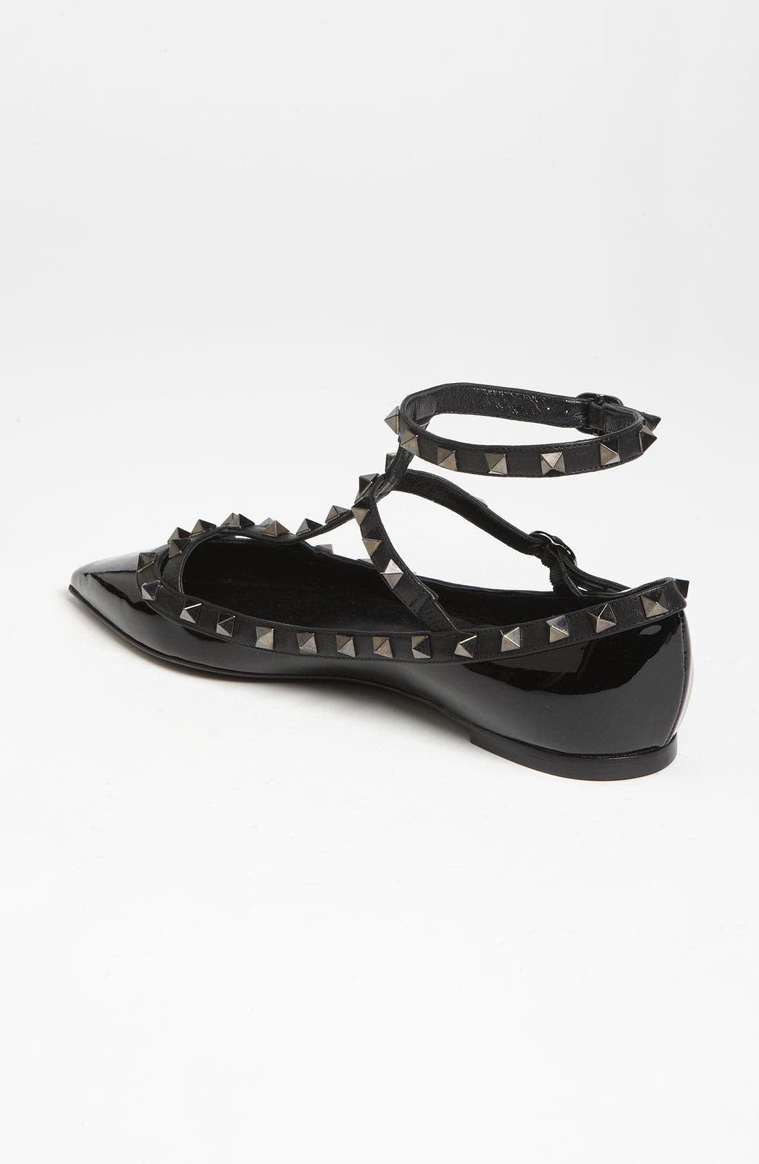 'Noir Rockstud' Cage Flat, Alternate, color, BLACK