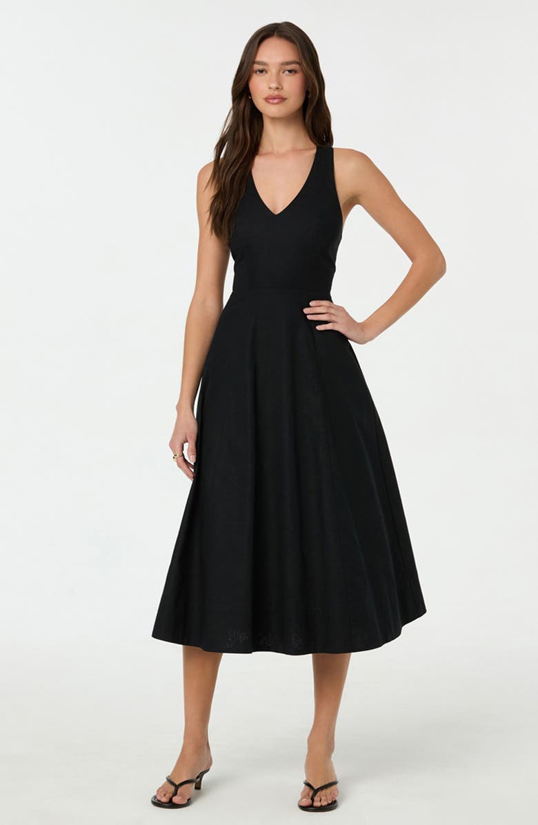 ASTR the Label Cross Back Sleeveless Midi Dress, Alternate, color, Black