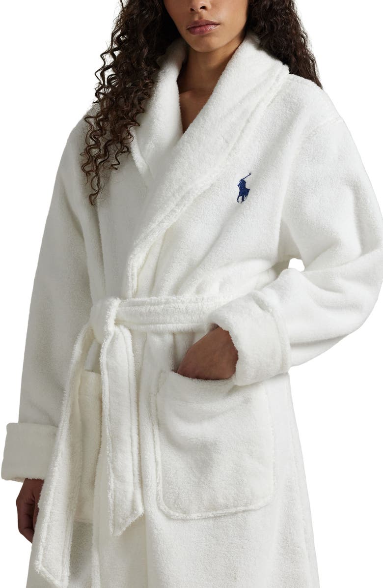 Polo Ralph Lauren Bear Print Organic Cotton Robe, Alternate, color, Beret Bear