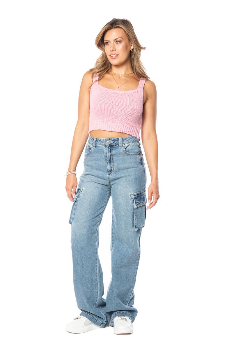 Juicy Couture Logo Wide Leg Cargo Jeans, Alternate, color, 