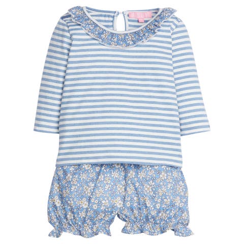 Kids' Striped Floral Bloomer Set