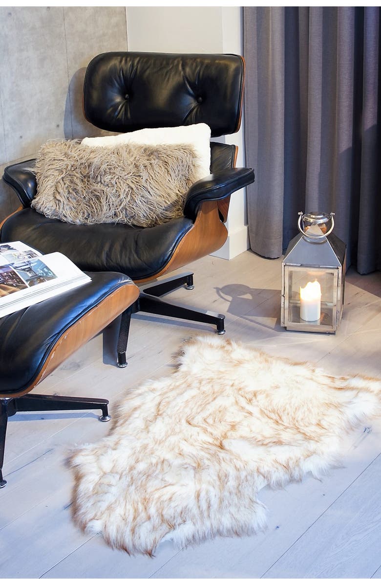 LUXE Faux Fur Gordon Faux Sheepskin Rug - 2ft x 3ft - Gradient Tan, Alternate, color,