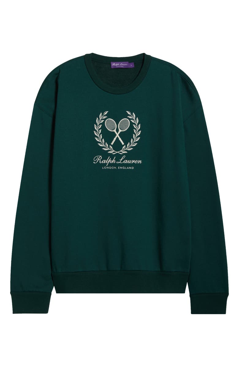 Ralph Lauren Purple Label Embroidered Cotton & Cashmere Sweatshirt, Alternate, color, Moss Green