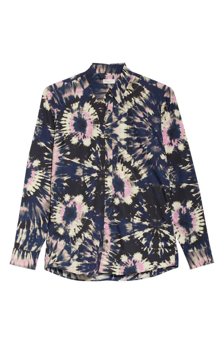 Dries Van Noten Tie Dye Print Button-Up Shirt, Alternate, color, 