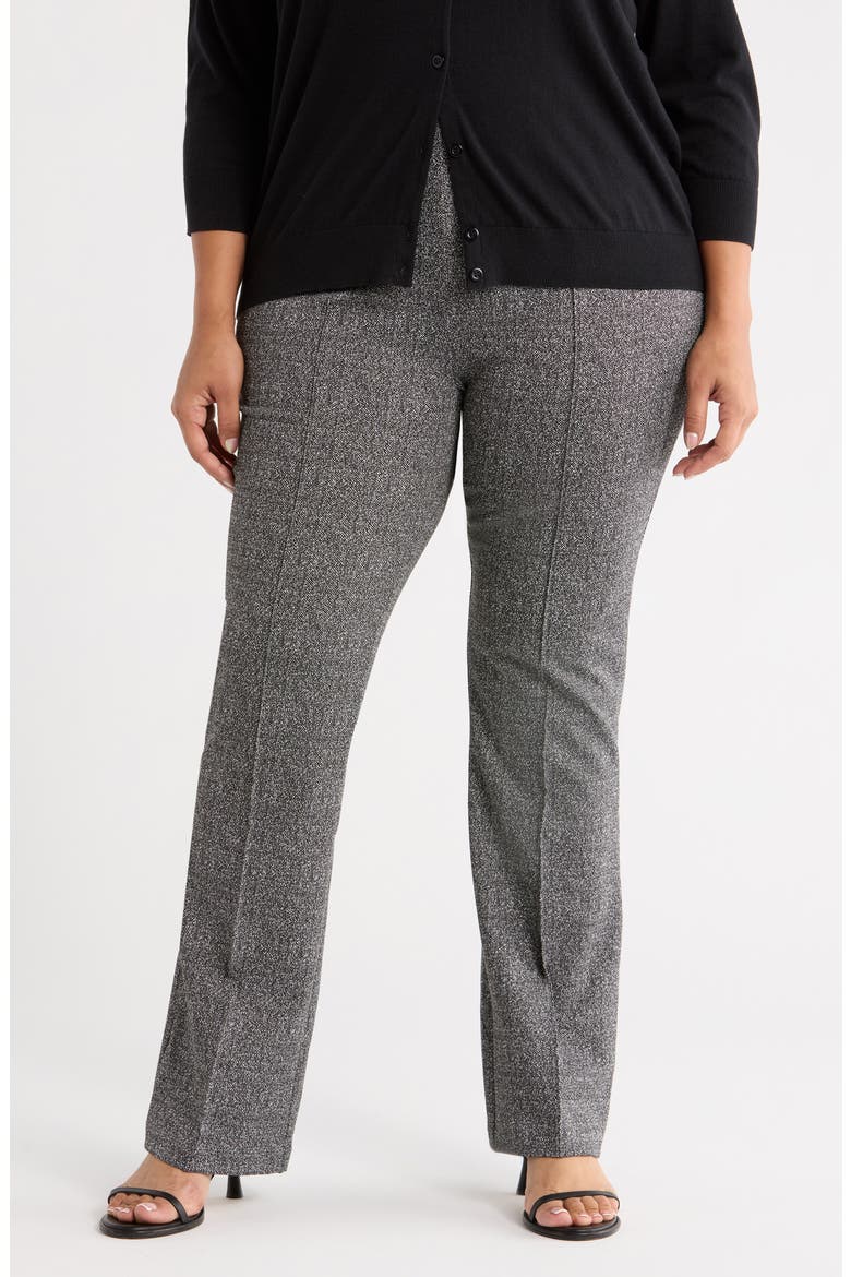 Elysse Stretch Ponte Jacquard Wide Leg Pants, Main, color, SMOKEY SALT PEPPER