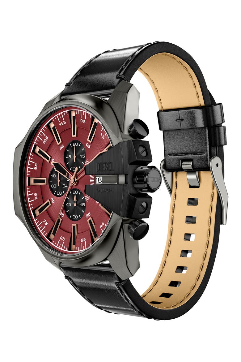 Mega Chief Gunmetal Chronograph Watch, 48mm, Alternate, color, BLACK