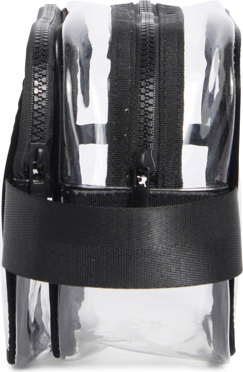MYTAGALONGS Two-Zip Clear Dopp Kit, Alternate, color, Black