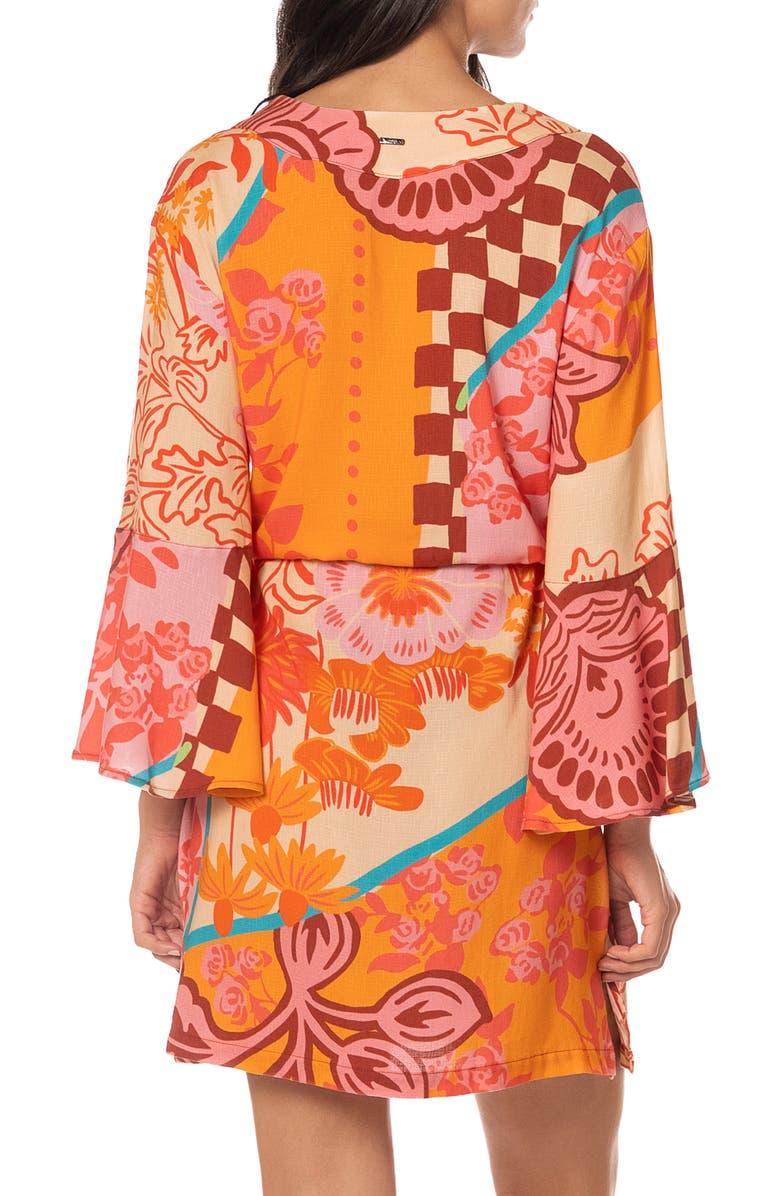 Maaji Cosmic Tropic Cover-Up Dress, Alternate, color, Open Pink