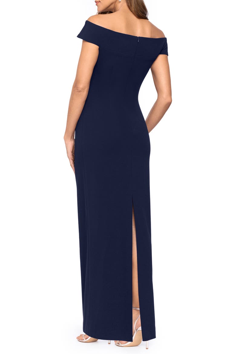 Off the Shoulder Ruched Dress, Alternate, color, NAVY