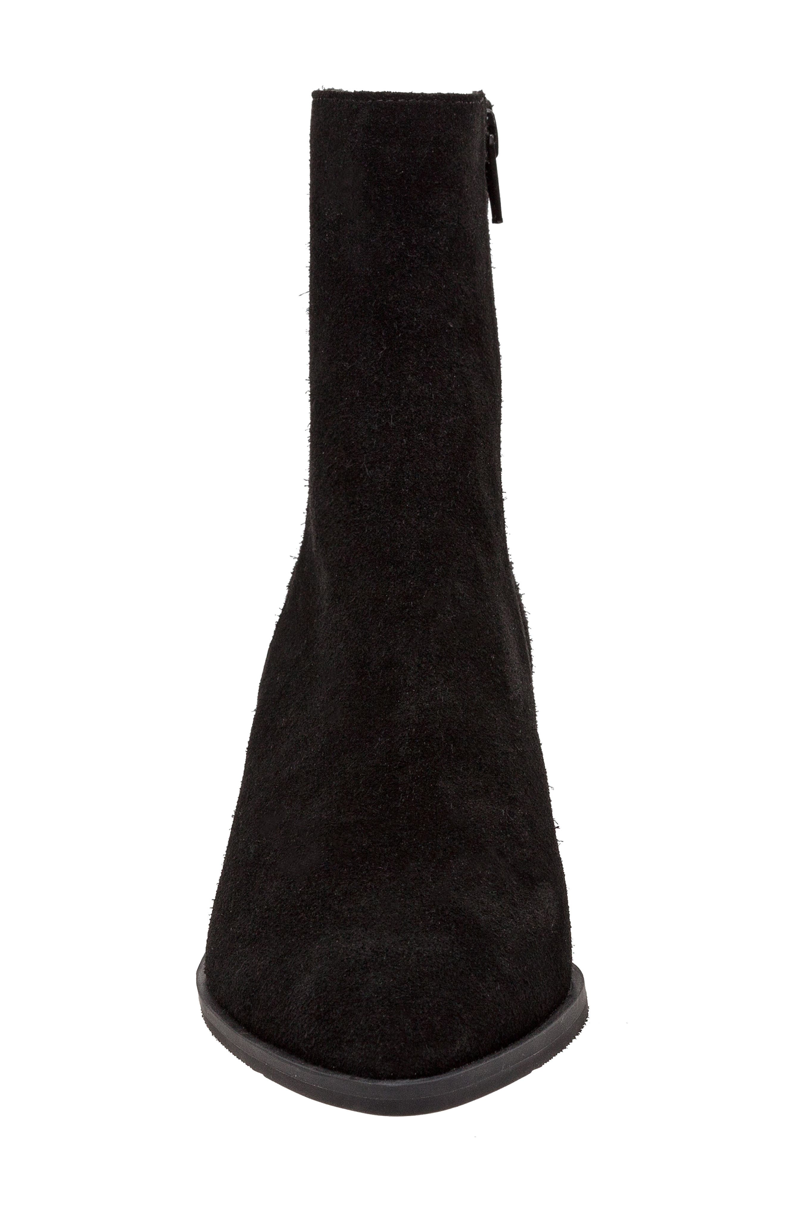 Sunny-V Pointed Toe Bootie, Alternate, color, BLACK