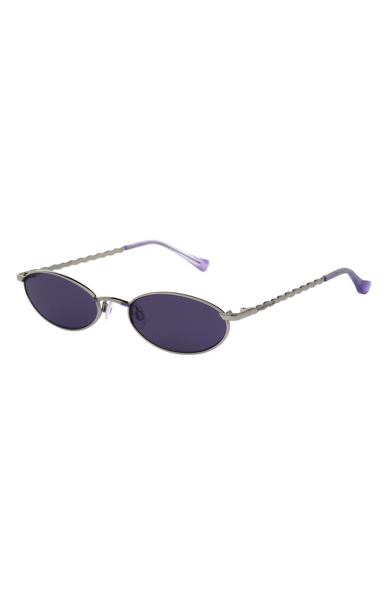 Florence by Mills 54mm Oval Sunglasses, Alternate, color, Silver/ Pur