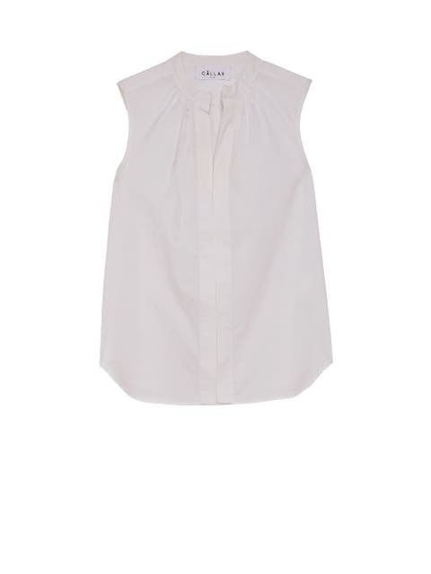 Olympia SLEEVELESS Sleeveless Poplin Top