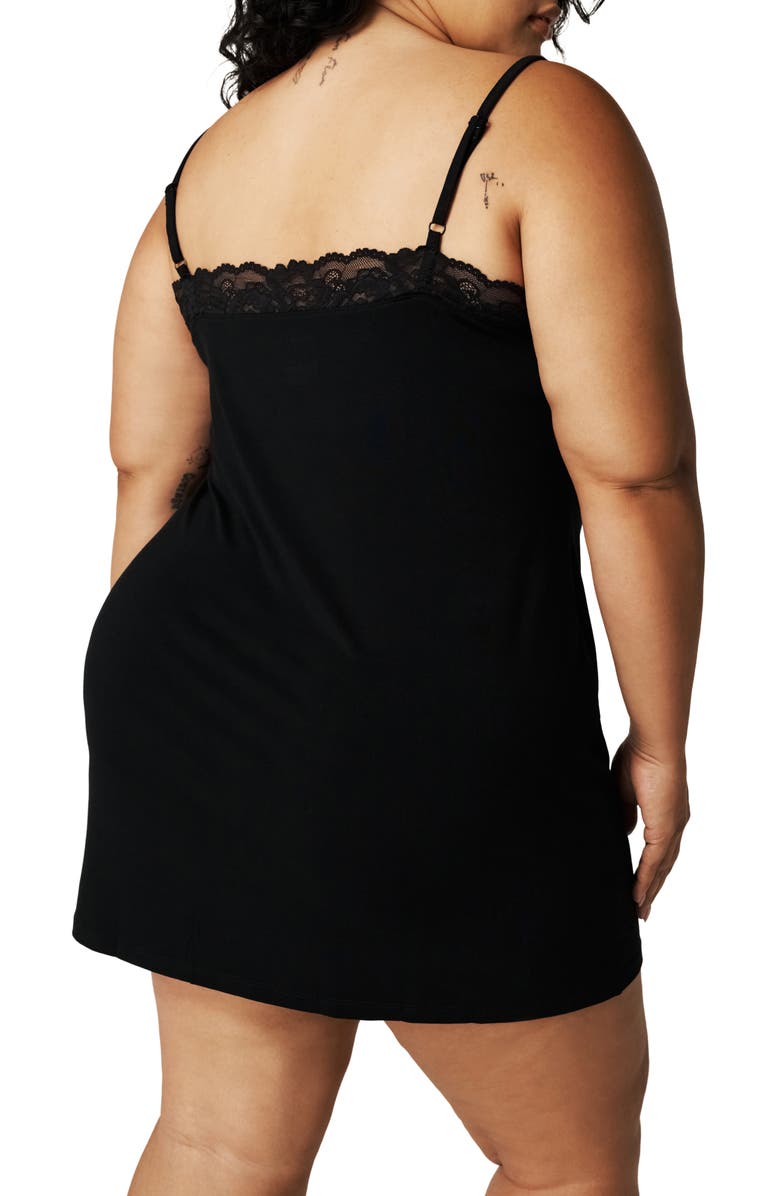 Posh Peanut Lace Chemise, Alternate, color, Black