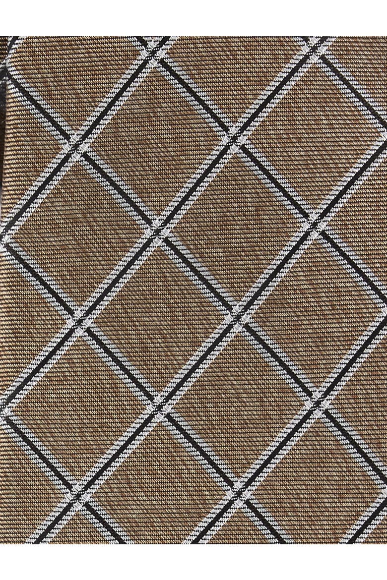 Big & Tall Yarrow Grid Patterned Tie, Alternate, color, CAMEL