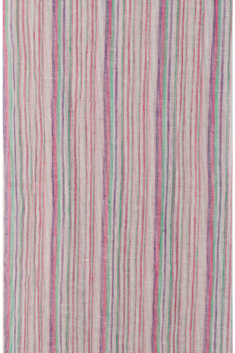 Stripe Linen Scarf, Alternate, color, GREEN/ PINK MULTI
