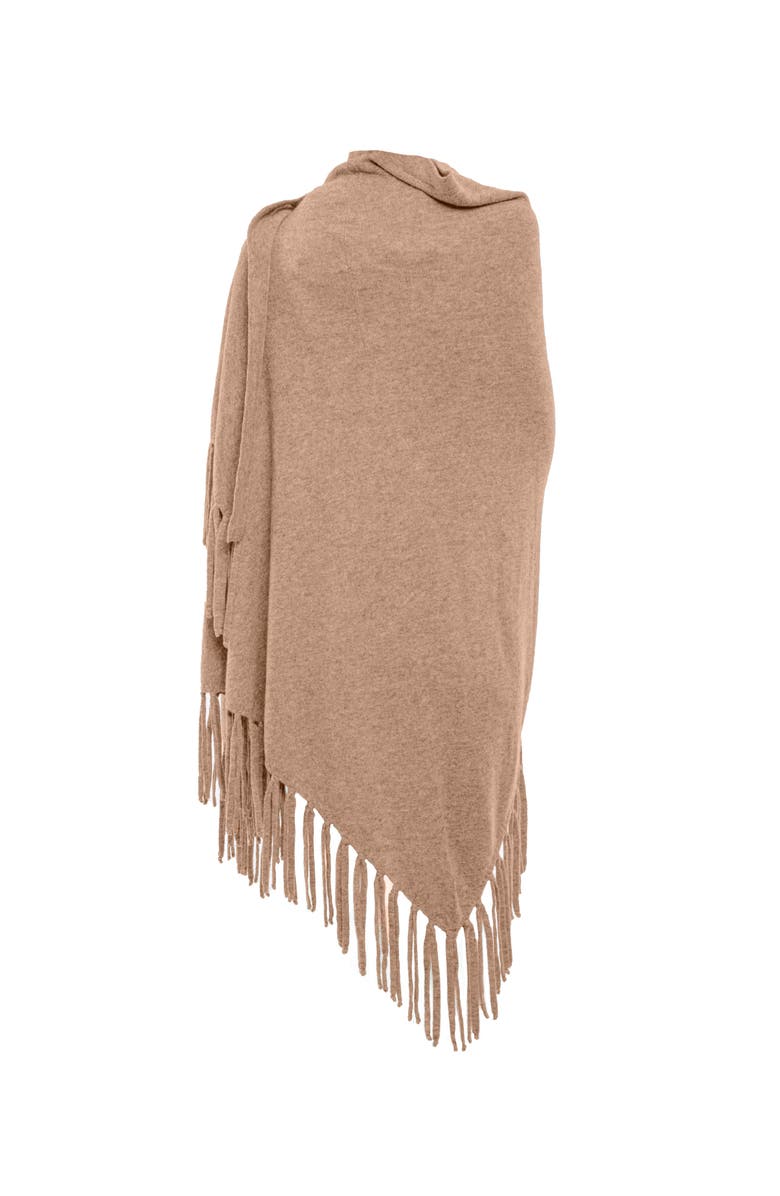 Monticelli Cashmere Pure Cashmere Fringe Wrap, Alternate, color, Camel