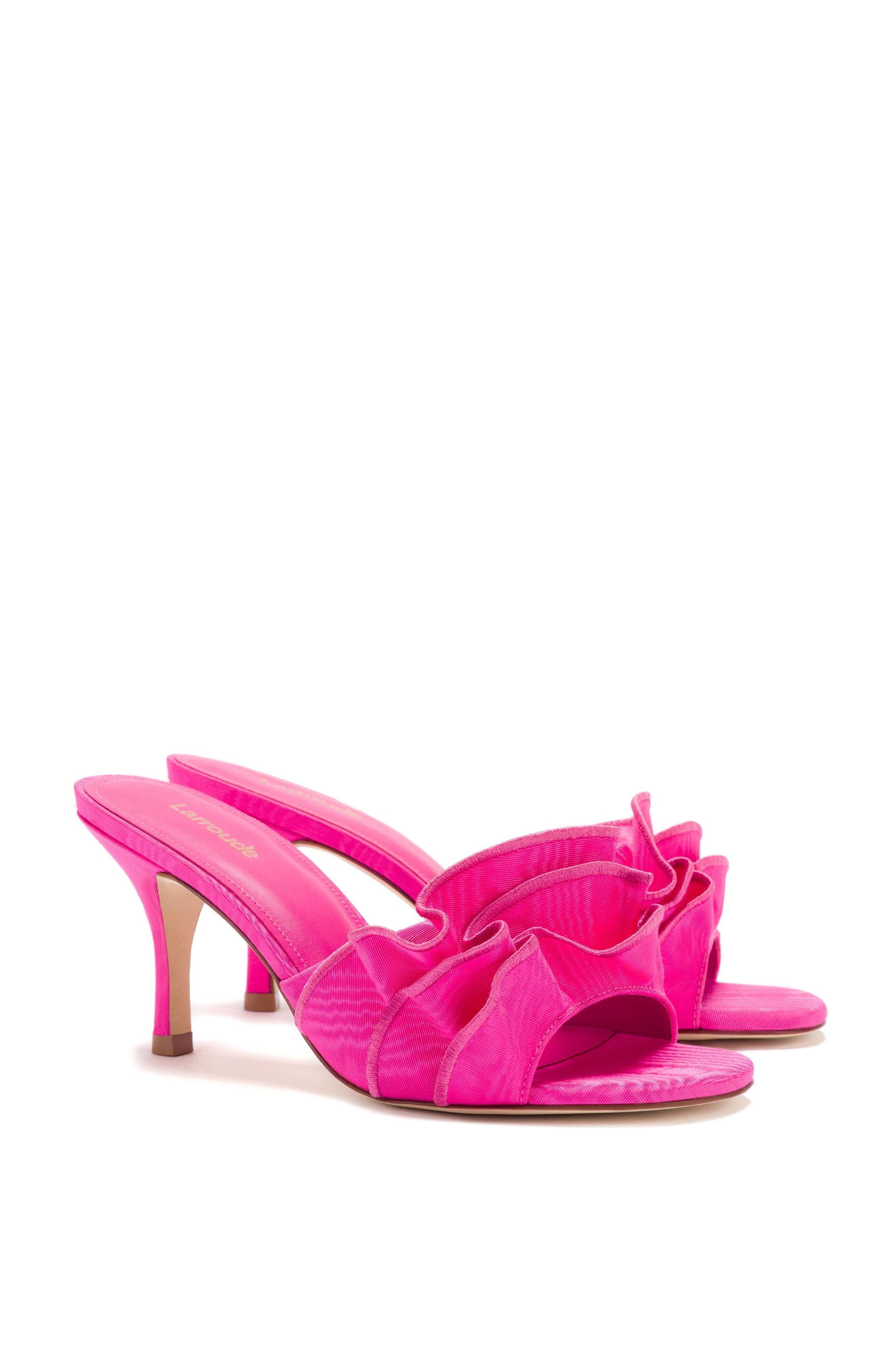 Colette Ruffle Slide Sandal, Alternate, color, MAGENTA