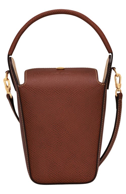 Longchamp 'epure' Brown Crossbody Bag With Adjustable And Removable Shoulder Strap And Embossed Logo On The Fr In Brown