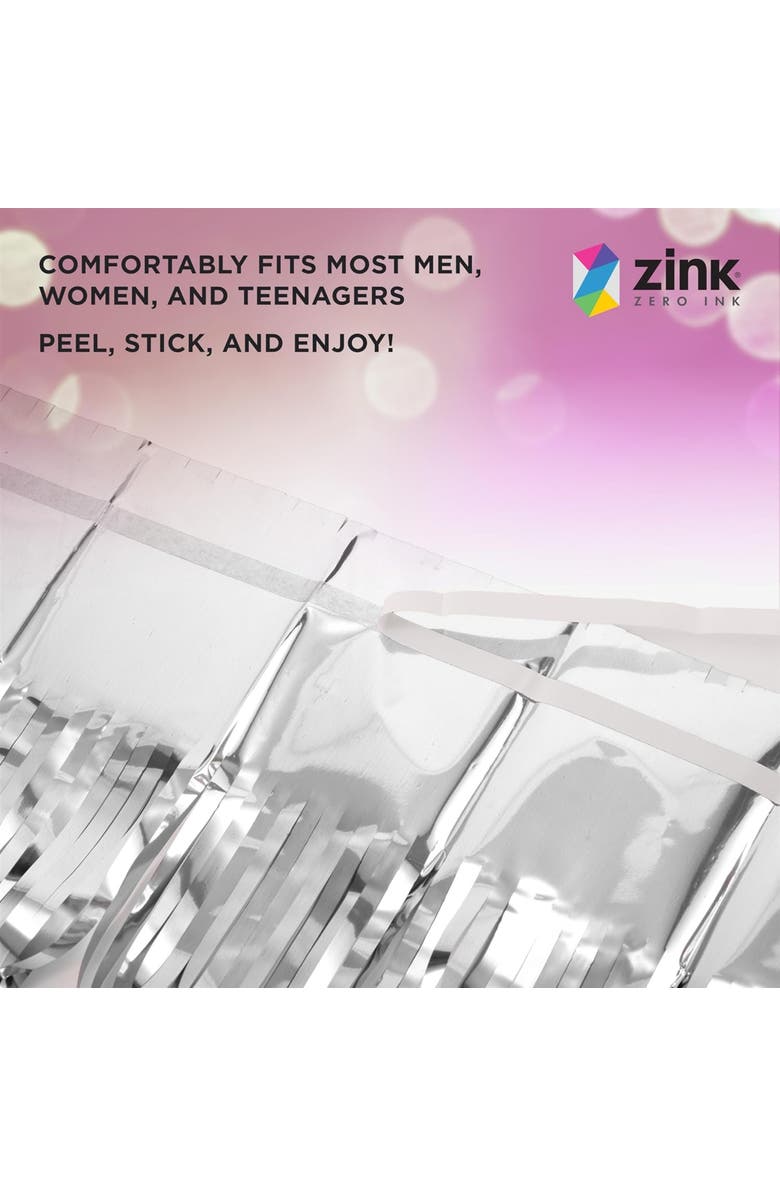 Zink Foil Curtain Backdrop, Tinsel Streamers for Photo Booth, Parties & Weddings, Alternate, color, Silver