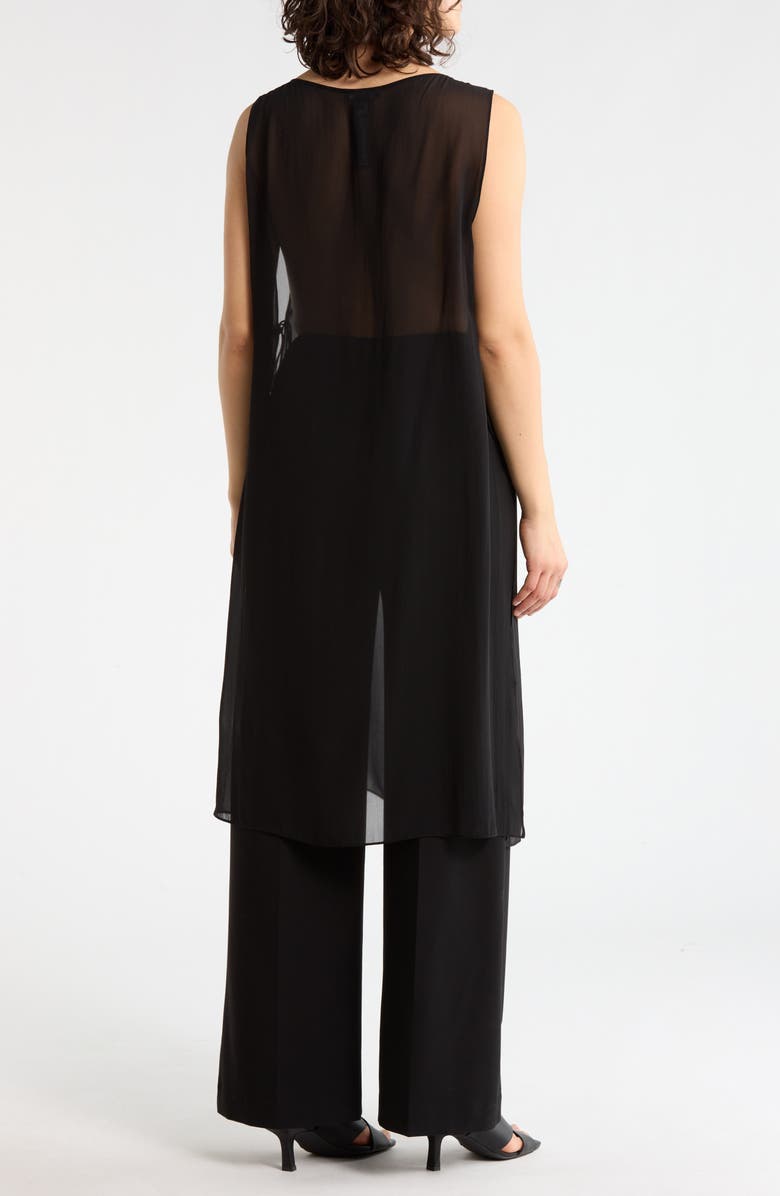 Eileen Fisher Sheer<br>Silk Georgette Poncho Silk Georgette Poncho, Alternate, color, Black