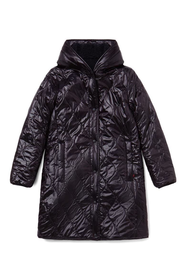 Elm Faux Shearling Water Resistant Reversible Parka, Alternate, color, BLACK