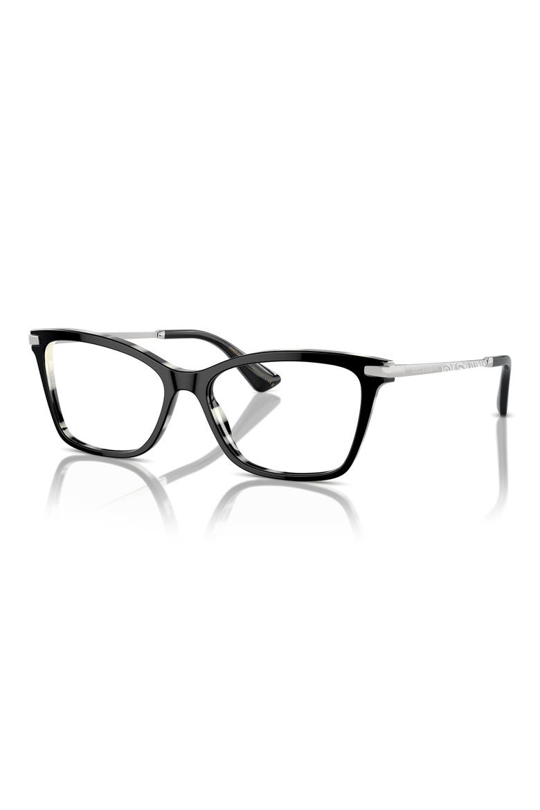 56mm Rectangular Optical Glasses, Alternate, color, BLACK WHITE