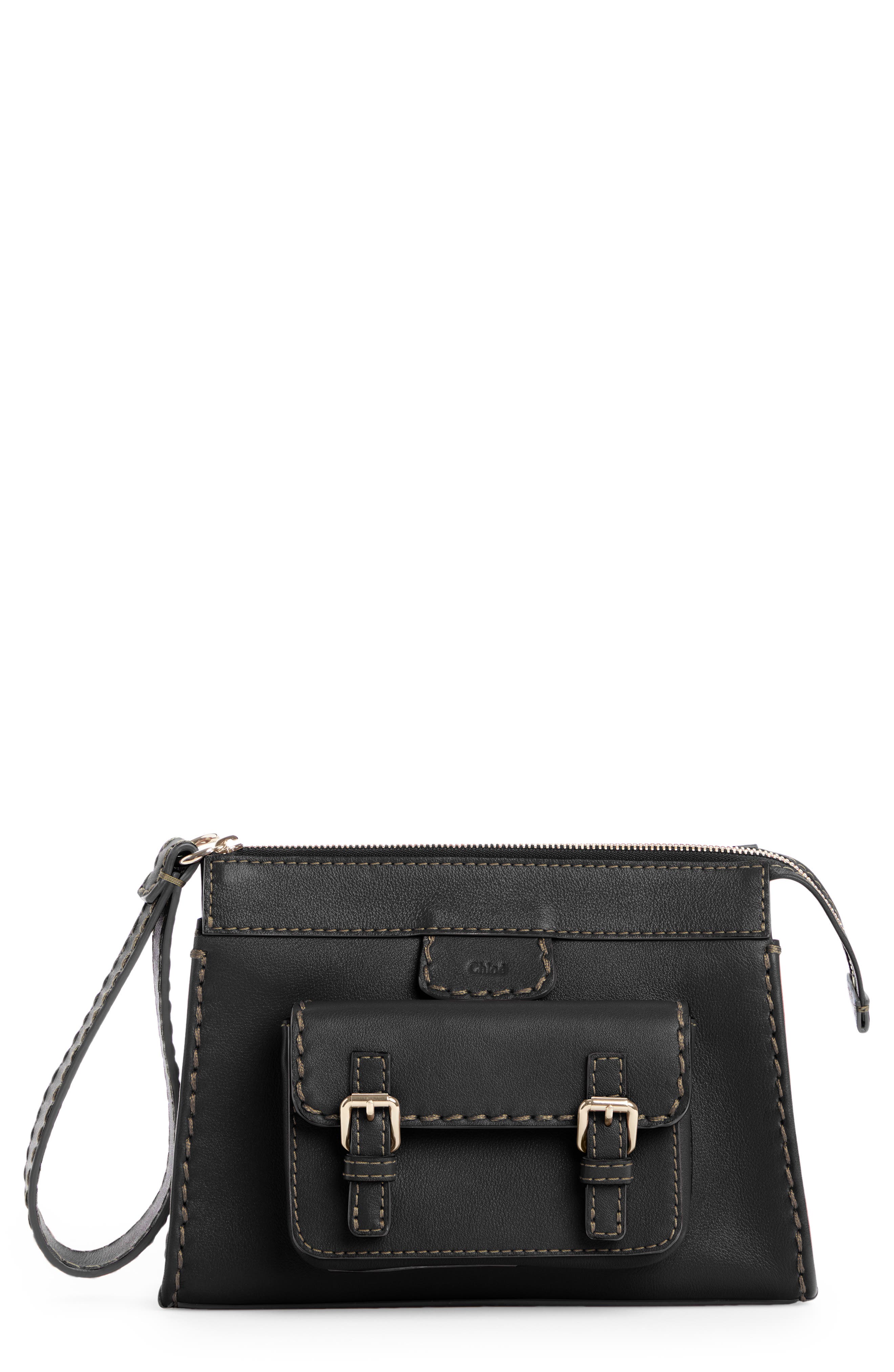 Chloé Edith Leather Wristlet, Main, color, 