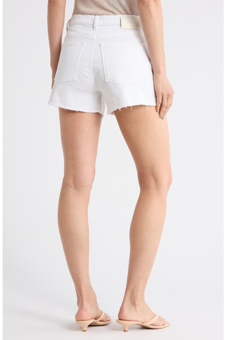 Zoie Raw Hem Mid Rise Relaxed Denim Shorts, Alternate, color, WHITE RAW