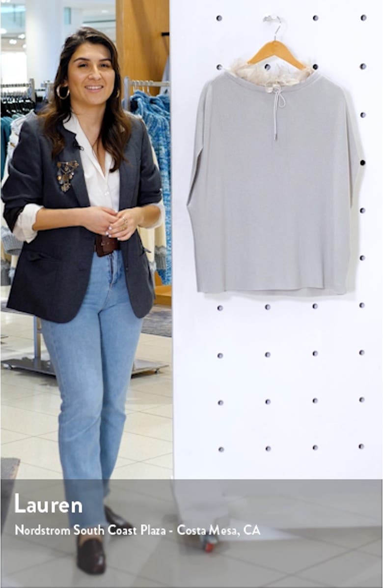 Organza Trim Cashmere Rib Cape Sweater, sales video thumbnail