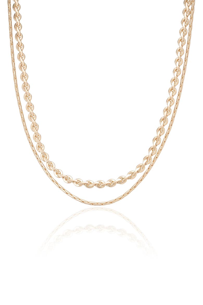 Mixed Layers Necklace, Main, color, MIXED METAL