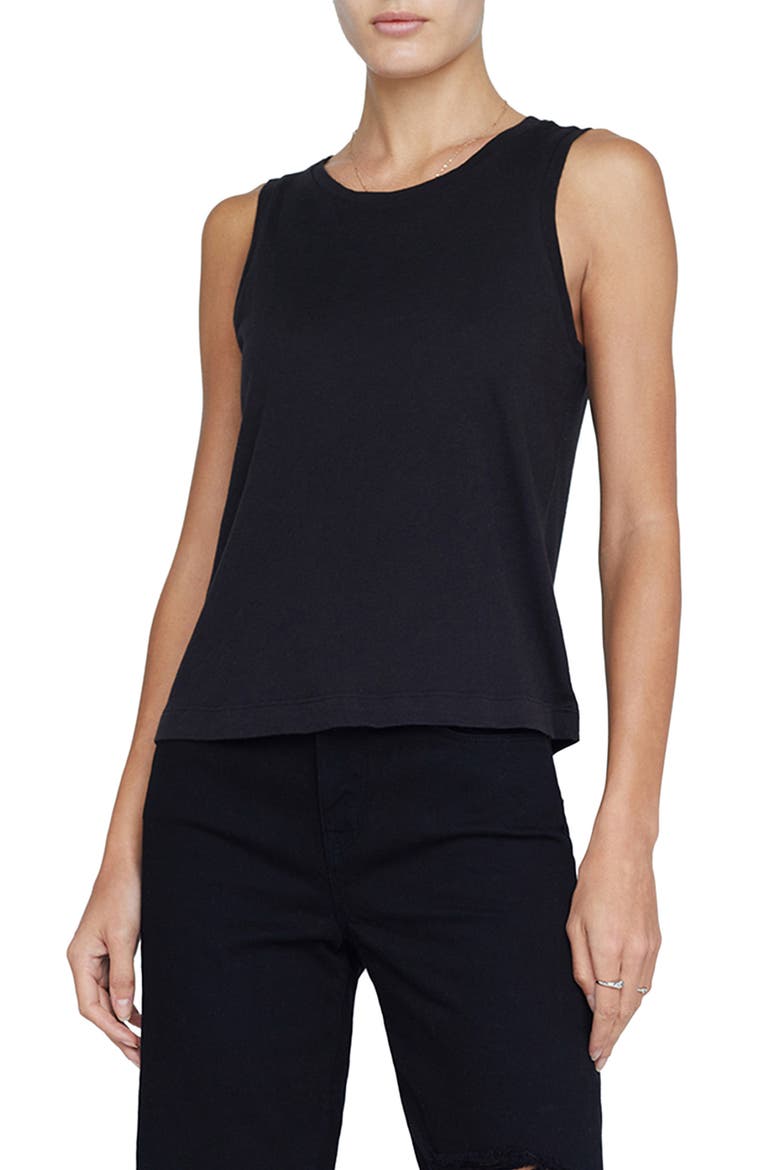 Mikaela Organic Cotton Tank, Main, color, BLACK