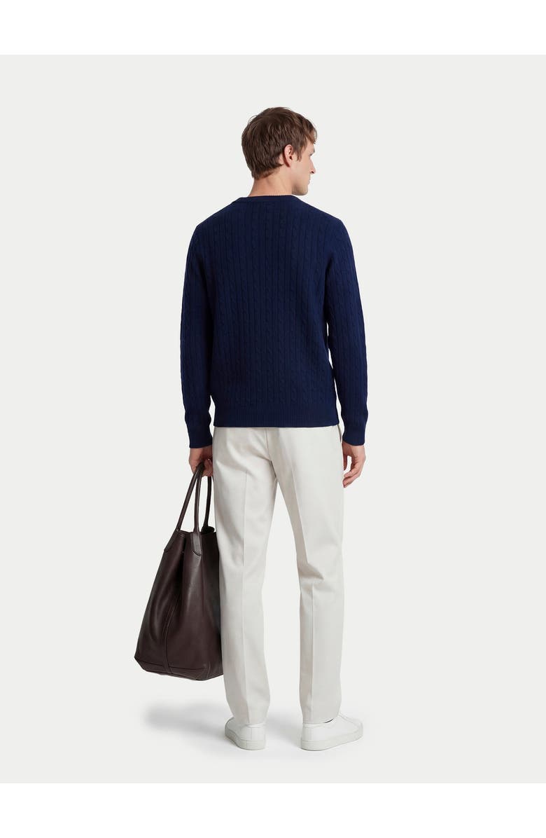 Gobi Cashmere Cashmere Cable-Knit Sweater, Alternate, color, Navy