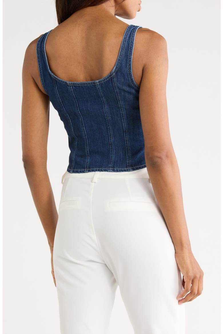 Elysia Zip Corset Denim Tank, Alternate, color, RAMPART