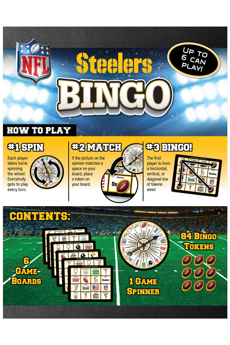 Pittsburgh Steelers NFL Bingo Game, Alternate, color, Multicolor