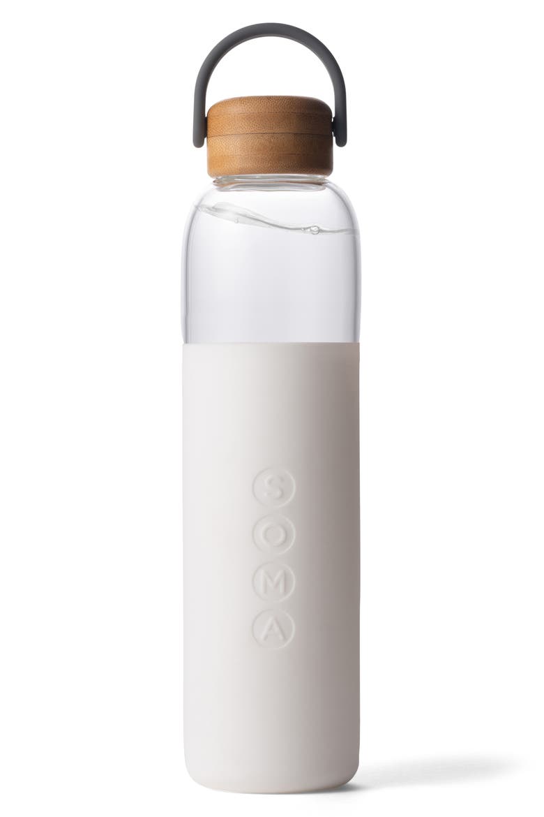 25-Ounce Glass Water Bottle, Main, color, WHITE